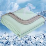 Qelus couette rafra�chissante 100x150cm en coton ete r�versible vert arc - chill double face couverture ...