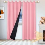Qelus rideau occultant 132x160cm � oeillets 100% bloquer lumiere isolant thermique / froid � double couche ...