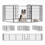 Qianruida enclos pour chien modulable parc pour chien 80 x 80 cm clture pliable animaux grillage 8 panneaux ...