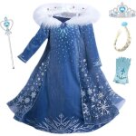 Qiqiqi cosplay robe princesse elsa manches longues reine neiges costume chaude doux d�guisements partie ...