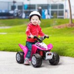 Quad �lectrique enfant 6 v vitesse de 28 km / h phares led klaxon 4x4 enfant poign�e et selle ergonomique ...