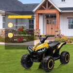 Quad jouet enfant hoerfuriy 12v avec ledmusique pour 3 - 8 ans jaune