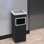 Quiienclee poubelle avec cendrier pour intrieur / extrieur cendrier sur pied avec poubelle acier