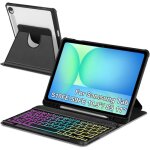 Qwerty tui clavier pour samsung galaxy tab s10 fe 5g / s9 fe 109 pouces et s9 11 pouces rtroclairage ...