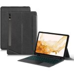 Qwerty tui clavier pour samsung galaxy tab s7 + / s7 fe / s8 + 124 pouces avec pav tactilemagntique ...