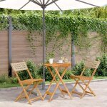 ?rabaisensemble de bistro 3 pcs - table de salon salle � manger + 2 chaises de jardin - beige r�sine ...