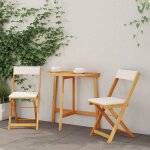 ?rabaisensemble bistrot 3 pcs - table de salon salle � manger + 2 chaises de jardin - marron bois dacacia ...