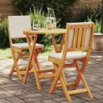 ?rabaisensemble bistrot 3 pcs - table de salon salle � manger + 2 chaises de jardin - marron bois dacacia ...