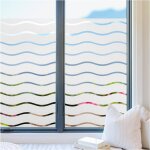 Rabbitgoo film adhesif vitrage motif vague anti uv depoli film pour vitre protection intimité pour maison ... Rabbitgoo film adhesif vitrage motif vague anti uv depoli film pour vitre protection intimité pour maison ...