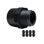 Raccord pvc adaptateur droit �32 � coller vers bsp m�le 1 ? pn16 60�c ? lot 8 ? fluxi - tech