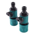Raccords rapides pour tuyau darrosage - handeiu - mod�le avec valve - 16mm - lot de 2 - plastique abs ...