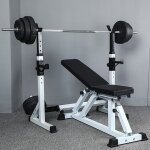 Rack  haltres - noir et blanc - barre - rack  squats multifonctionnel - matriel de fitness - charge ...