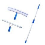 Raclette à vitre professionnelle(35cm) - 80 - 120cm - lave - vitre avec raclette silicone et brosse microfibre ... Raclette à vitre professionnelle(35cm) - 80 - 120cm - lave - vitre avec raclette silicone et brosse microfibre ...