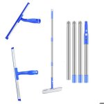 Raclette � vitres avec t�lescopique manche(160cm) kit de nettoyage de vitres professionnelle pour fen�tres ...