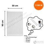 Radiateur acier h. 90 x l. 50 cm stelrad 1198w t22 Radiateur acier h. 90 x l. 50 cm stelrad 1198w t22