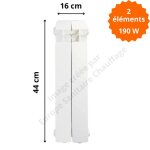 Radiateur aluminium horizontal h. 44 x 16 cm vox 350 deville 190 w