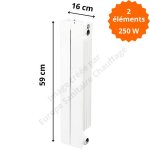 Radiateur aluminium horizontal h. 59 x 16 cm vip 500 deville 250 w