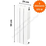 Radiateur aluminium horizontal h. 59 x 24 cm vip 500 deville 375 w