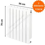 Radiateur aluminium horizontal h. 79 x 56 cm vip 700 deville 1134 w