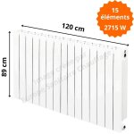 Radiateur aluminium horizontal h. 89 x 120 cm vip 800 deville 2715 w