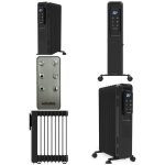 Radiateur � bain dhuile - digital vintage noir - 2000w - 3 r�glages de chaleur - t�l�commande incluse ...