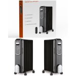 Radiateur � bain dhuile - livoo - digital vintage noir - 2000w - 9 colonnes - t�l�commande incluse