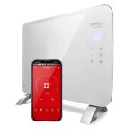 Radiateur convecteur lectrique glass 1000w. contrle wifi par app. programmable. compatible avec alexa ...