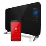 Radiateur convecteur lectrique en verre noir 1500w. contrle wifi par app. programmable. compatible ...