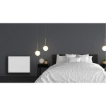 Radiateur lectrique fixe  inertie sche cramique + film 1000w bestherm freya horizontal blanc