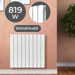 Radiateur horizontal - panneau plat double 600x614x69 mm acier blanc