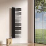Radiateur s�che - serviettes 50 mm kviteseid acier 146 x 45 cm noir