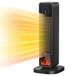 Radiateur soufflant �lectrique puissant 2200w avec flamme 3d chauffage rapide oscillant 180� affichage ...