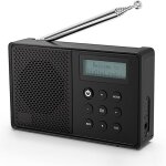 Radio dab portable wovte dab + radio numrique rechargeable fm avec bluetooth alimentation secteur ou ...