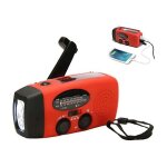 Radio durgence / radio � manivelle avec cellules solaires lampe de poche et alimentation