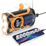 Radio durgence  manivelle solaire - febest - 5000 mah - ip65 tanche  la poussire - bluetooth 5. 3 ...