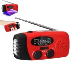 Radio durgence solaire manivelle multifonction avec lampe led chargeur usb am / fm / noaa compacte et ...