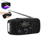 Radio durgence solaire manivelle portable avec chargeur tlphone 3 modes d?alimentation lampe torche ...