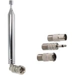 Antenne radio fm - ancable - tlescopique - 75 ohm - universel - am dab