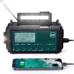 Radio � manivelle dab + / dab / fm avec batterie rechargeable 5000mah urgence avec lampe de poche camping ...