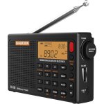 Radio portable r108 fm am mw sw radio multibande poste radio � ondes avec affichage du temps de parole ...