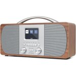 Radio portable st�r�o dab lemega dr6 en bois avec bluetooth et double alarme
