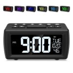 Radio rveil - lectronique fm - 875 - 108 mhz - 7 couleurs - double rveils - snooze