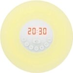 Radio - rveil lumineux - sons de la nature - lever de soleil simul - 5 couleurs de lumire - lampe ...