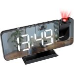 Radio r�veil projection plafond mod�le projection led miroir 2 alarmes snooze pour chambre adultes enfants ...