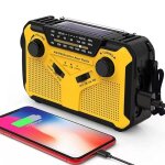 Radio solaire portable � manivelle am / fm radio dynamo durgence batterie aste 4000 mah torche led alarme ...