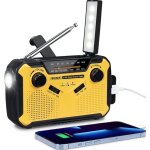 Radio vintage portable - prunus j - 369 - am / fm - manivelle solaire - jaune