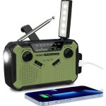 Radio vintage portable - prunus j - 369 - am / fm - manivelle solaire - vert