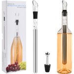 Rafraichisseur de bouteille de vin set 3 en 1 refroidisseur bouteille en acier inoxydable decanteur a�rateur ...
