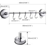 Rail de cuisine  ventouse avec 6 crochets coulissants pour ustensiles support dustensiles  suspendre ...