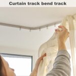 Rail de rideau de douche 10cm flexible ? kit de rail plafond avec crochets & fixations ? pour salle de ... Rail de rideau de douche 10cm flexible ? kit de rail plafond avec crochets & fixations ? pour salle de ...